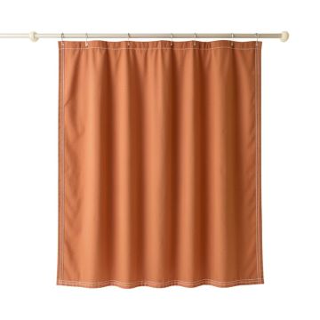 Slate Brook Shower Curtain Hanging Flat From A Plain Rod - Terracotta