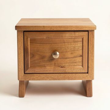 1 - Drawer Solid Wood Nightstand (synthetic illustration; no displayed measurements)