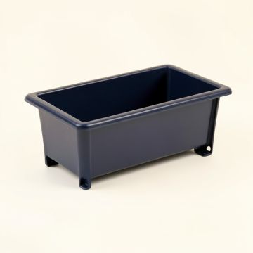 Heath Crest Empty Railing Planter With Integral Brackets - Navy (synthetic illustration; no displayed measurements)