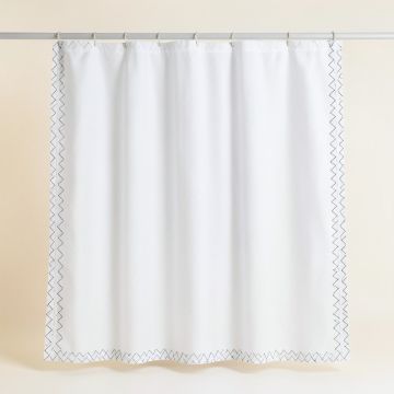 Shore Dale Shower Curtain Hanging Flat From A Plain Rod - White (synthetic illustration; no displayed measurements)