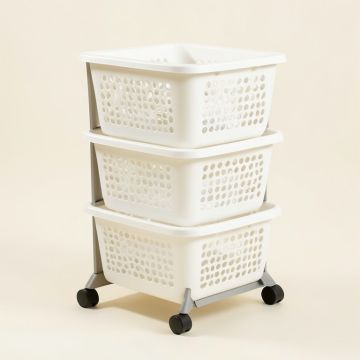3 Tier Removable Laundry Basket Rolling Laundry Cart (synthetic illustration; no displayed measurements)