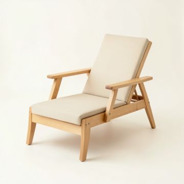 Wren Crest Outdoor Lounge Chair - Beige (synthetic illustration; no displayed measurements)