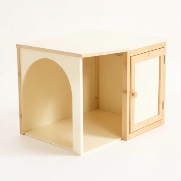 Elm Dell Empty Furniture-Style Litter Enclosure - Cream (synthetic illustration; no displayed measurements)