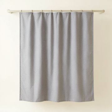 Elm Bridge Shower Curtain Hanging Flat From A Plain Rod - Gray (synthetic illustration; no displayed measurements)