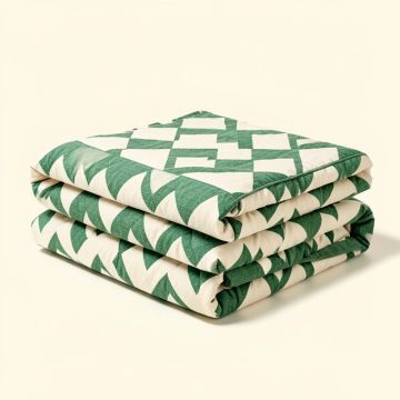 Pederson Reversible Geometric Coverlet Set (synthetic illustration; no displayed measurements)