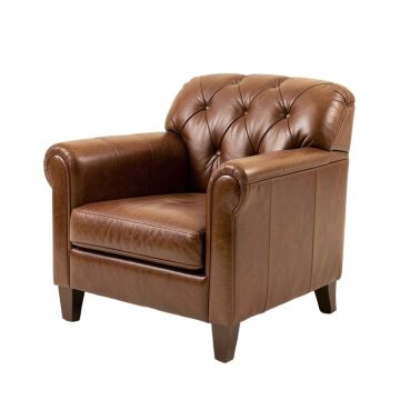 Wentz 47 '' Wide Tufted Top Grain Leather Armchair (synthetic illustration; no displayed measurements)