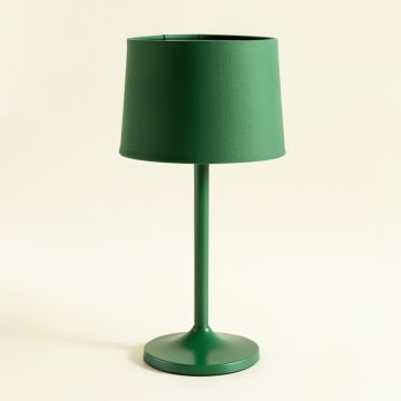Rowan Bend Table Lamp With A Plain Fabric Shade - Green (synthetic illustration; no displayed measurements)
