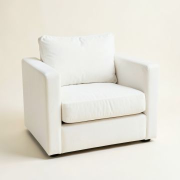 Lake Dell Upholstered Armchair - White (synthetic illustration; no displayed measurements)
