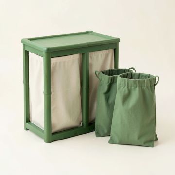 Cliff Bridge Laundry Sorting Station With Plain Removable Bags - Green (synthetic illustration; no displayed measurements)