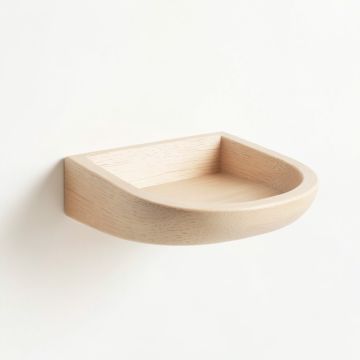 Stone Arc Wall-Mounted Cat Perch - Beige (synthetic illustration; no displayed measurements)