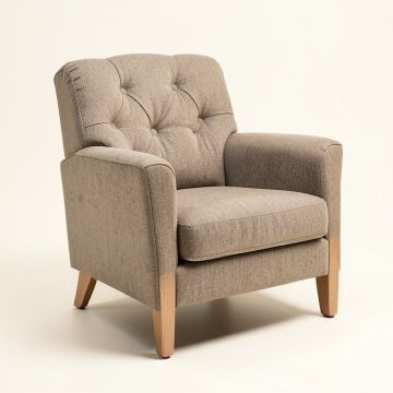 Finn 34 '' Wide Tufted Polyester Armchair (synthetic illustration; no displayed measurements)