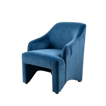 Mannion Velvet Side Chair In Blue