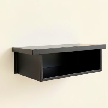 Sage Crest Wall-Mounted Shelf - Black (synthetic illustration; no displayed measurements)