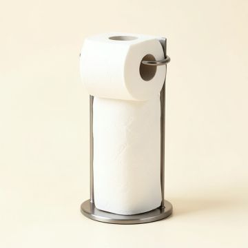 Free Standing Toilet Paper Holder With Storage (synthetic illustration; no displayed measurements)