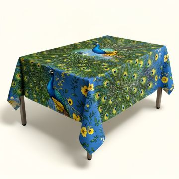 Peacock Tablecloth (synthetic illustration; no displayed measurements)