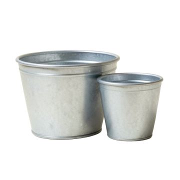 Aida 2 Piece Metal Pot Planter Set