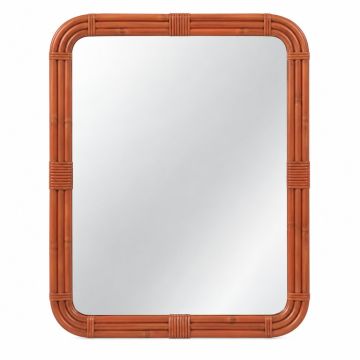 Laurel Crest Framed Wall Mirror - Terracotta