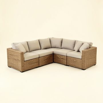 Aiyah Patio Sectional With Cushions (synthetic illustration; no displayed measurements)