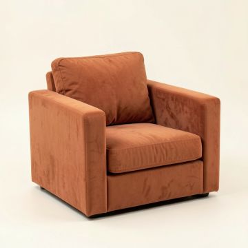 Lake Bridge Upholstered Armchair - Terracotta (synthetic illustration; no displayed measurements)