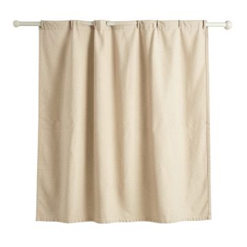 Cliff Brook Shower Curtain Hanging Flat From A Plain Rod - Beige