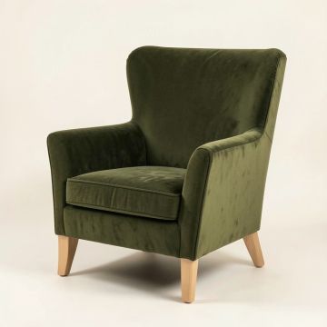 Loftis 27.6 '' Wide Velvet Wingback Chair (synthetic illustration; no displayed measurements)