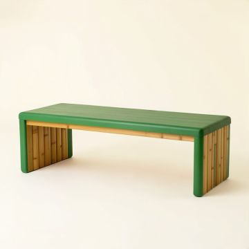River Arc Indoor Bench - Green (synthetic illustration; no displayed measurements)