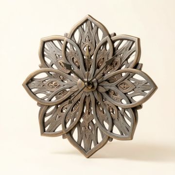 Symmetrical Fractal Flower Wall Clock (synthetic illustration; no displayed measurements)