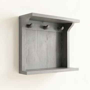 Meadow Crossing Wall-Mounted Entryway Organizer Shelf - Gray (synthetic illustration; no displayed measurements)