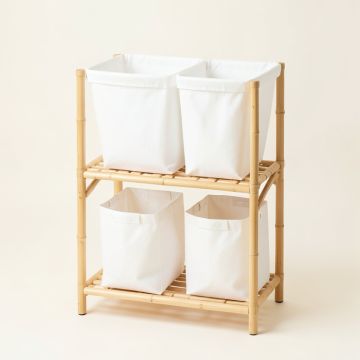 Slate Dell Laundry Sorting Station With Plain Removable Bags - White (synthetic illustration; no displayed measurements)