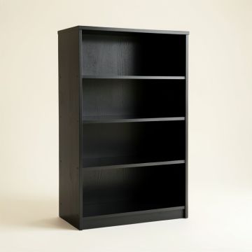 River Edge Freestanding Bookcase - Black (synthetic illustration; no displayed measurements)