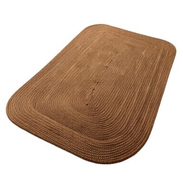 Aradia Braided Cotton Brown Area Rug