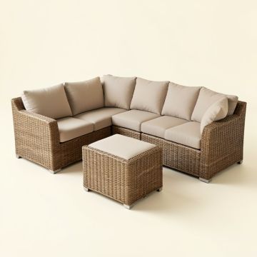 Ontonagon 3 Piece Rattan Sectional Seating Group With Cushions (synthetic illustration; no displayed measurements)
