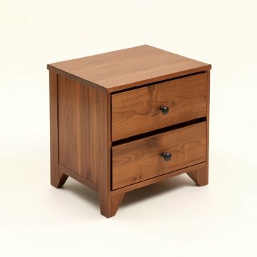 Solid Wood 2 - Drawer End Table (synthetic illustration; no displayed measurements)