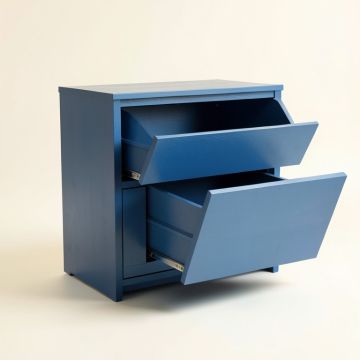 Vale Bluff Freestanding Pull-Out Hamper Cabinet - Blue (synthetic illustration; no displayed measurements)