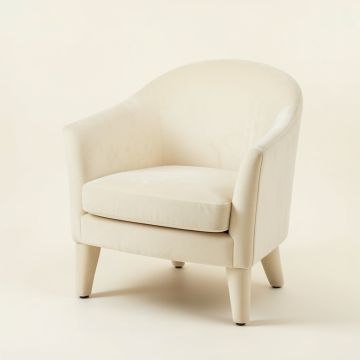Cliff Dell Upholstered Armchair - Ivory (synthetic illustration; no displayed measurements)