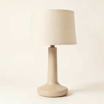 Wren Canyon Table Lamp With A Plain Fabric Shade - Beige (synthetic illustration; no displayed measurements)