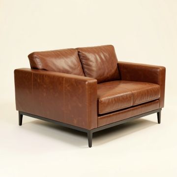 Obryant 88.5 '' Faux Leather Square Arm Sofa (synthetic illustration; no displayed measurements)