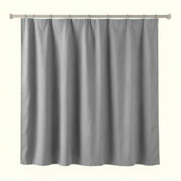 Dawn Bluff Shower Curtain Hanging Flat From A Plain Rod - Gray (synthetic illustration; no displayed measurements)