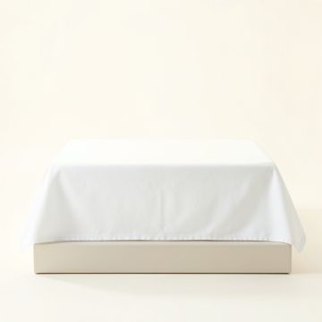 Slate Arc Flat Bed Sheet - White (synthetic illustration; no displayed measurements)