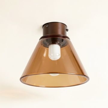 5.12 '' H Glass Bell Ceiling Fan Fitter Shade ( Screw On ) In Caramel (synthetic illustration; no displayed measurements)