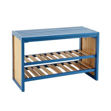 Sage Dell Shoe Storage Bench - Blue