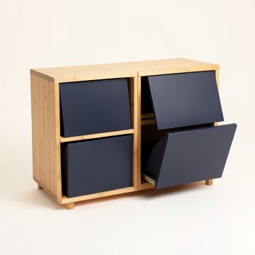 Meadow Canyon Freestanding Pull-Out Hamper Cabinet - Navy (synthetic illustration; no displayed measurements)