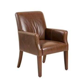 Alunna Genuine Leather Upholstered Dining Chair
