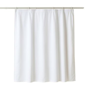 Brook Arc Shower Curtain Hanging Flat From A Plain Rod