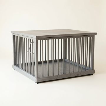 Slate Crest Empty Furniture-Style Pet Crate - Gray (synthetic illustration; no displayed measurements)