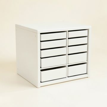 Summit Dale Small-Parts Storage Drawer Cabinet - White (synthetic illustration; no displayed measurements)