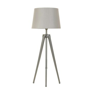 Briar Crest Floor Lamp With A Plain Fabric Shade - Gray (synthetic illustration; no displayed measurements)