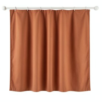Dune Crest Shower Curtain Hanging Flat From A Plain Rod - Terracotta (synthetic illustration; no displayed measurements)