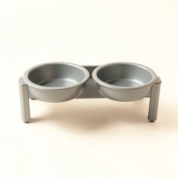 Laurel Field Pet Feeding Stand With Two Plain Empty Bowls - Gray (synthetic illustration; no displayed measurements)