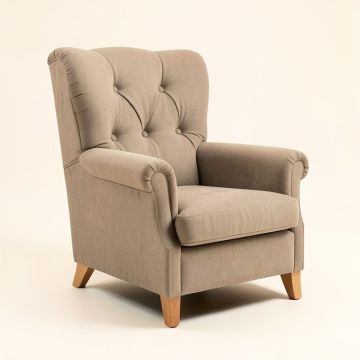Ruhl 25 '' Wide Tufted Polyester Wingback Chair (synthetic illustration; no displayed measurements)